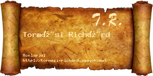 Tormási Richárd névjegykártya